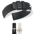 HIRSCH Accent L, Natural Rubber, 50 Black, 22 mm, Steel Buckle
