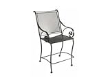 Meadowcraft Monticello Wrought Iron Metal Arm Patio Dining Chair Onyx Finish