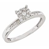 1/3 CT. T.W. Round Cut Diamond Ladies' Engagement Ring 14K White Gold - Size 7
