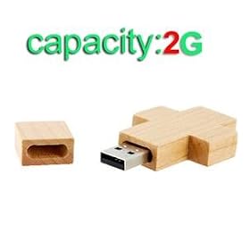 2GB Wooden Cross Shaped High Speed USB2.0 Flash Drive