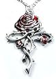 Rosycroix Silver-Tone Pewter Gothic Druid Immortality Rose Pendant Necklace