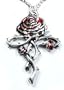 Rosycroix Silver-Tone Pewter Gothic Druid Immortality Rose Pendant Necklace