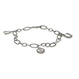 Eve's Addiction I Wish For Peace and Luck Sterling Silver Charm Bracelet
