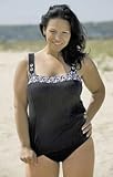 Links Two Piece Plus Size Square Neck Tankini Swimsuit by It Figures - Plus Size Swimwear Plus Size Swimsuit