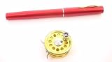 Fly Reel, Pen Shape, Size Fishing Rod, Pole, Red, NEW