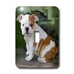Dogs Bulldog - British Bulldog Puppy - Light Switch Covers - single toggle switch