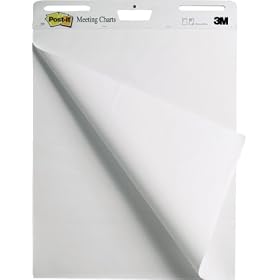 Post-it Super Sticky Meeting Flip Chart - White - A1 Size Sheets - 63.5 cm x 77.5 cm (Pack of 2)