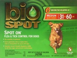 Bio Spot Spot On for Dogs 31-60 lbs. - 6 Month Supply