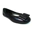 Jessica Simpson Black Soft Leather Bow Flats