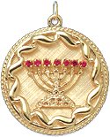 Menorah, 14K Gold Charm