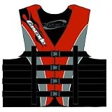 KENT DELUXE 4 BELT SIZED SKI VEST SERIES FIRE RED/GRAY/BLACKSize: 3XL / Chest: 52'-56'
