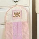 Bow Bear - Pink - Diaper Stacker