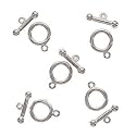 Real Silver Plated Toggle Clasps 9mm (5 Sets)