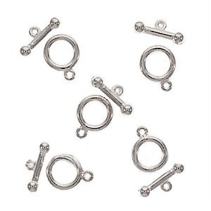 Silver-Plated-Toggle-Clasps-9mm-5-Sets-