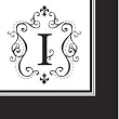 Monogram Black & White Cocktail Napkins - I