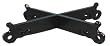 Black oblong cross stand, oblong wood base