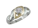 Erum - size 8.50 14K Two - Tone Besel Set Diamond Ring - B0002HGGGI