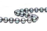 7.5-8mm Black Freshwater Cultured Pearl Strand Necklace w/14K White Gold Clasp