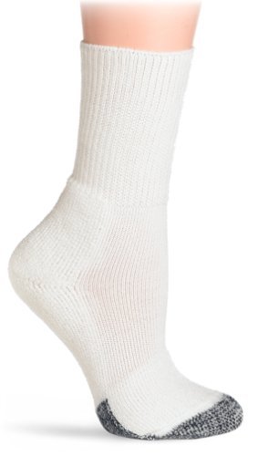 Thorlo Unisex Basketball Crew Sock, White, Size 13