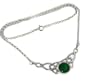 Sterling Silver Celtic Knot Chain Green Agate Necklace - 16"