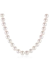 18k White Gold 7.5-8mm White Akoya Cultured Pearl Necklace