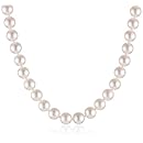 18k White Gold 7.5-8mm White Akoya Cultured Pearl Necklace, 16"