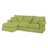 Baldwin 2-Piece Sectional Slipcover - Left Arm Chaise & Right Arm Loveseat - Ballard Essentials Fabrics Apple Velvet- Ballard Designs