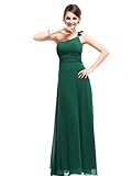 Ever Pretty Flower Ruffles One Shoulder Empire Line Formal Dress 09596, Size 10 Green, HE09596GR12