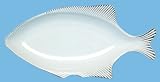 White Fish Ceramic Pottery Tuna Medium Platter 15"x 7 1/2"x 1 3/4"
