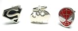 Funny Batman, Superman & Spiderman Cufflink Set : 3 Pairs of Superhero Cufflinks W/Gift Boxes
