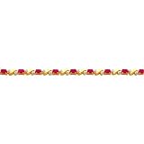 14K Gold 4.15cttw Diamond & Ruby Bracelet Jewelry 7"