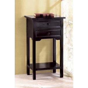 Black Telephone Table, End Table or Nightstand with 2 Drawers