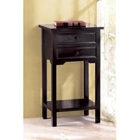 Black Telephone Table, End Table or Nightstand with 2 Drawers