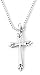 Sterling Silver Leaf Tips Cross Pendant by Bob Siemon, 18