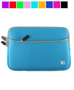 Neoprene Softtouch 6-inch Portable DVD Player Carrying Case, Fits Any Portable DVD Player with 6-inch or Less (Light Blue)