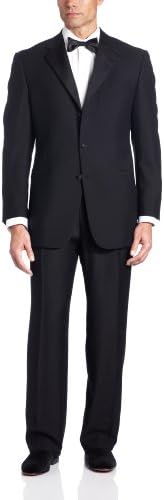 Joseph Abboud Men's 3 Button Non Vent Tuxedo With Satin Lapel and Pleated Pant