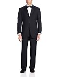 Joseph Abboud Mens 3 Button Non Vent Tuxedo With Satin Lapel and Pleated Pant