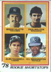 1978 Topps Paul Molitor and Alan Trammell Baseball Rookie Card In Protective Display Case