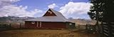 IMAGE OF Fence in Front of a Barn, Historical Barn, Collbran, Colorado, USA Premium Photographic Poster Print by Panoramic Images , 32x96