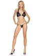 Dotted Lace Ruffle Trim Halter Top And Tie Sides Thong by Leg avenue