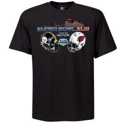 Pittsburgh Steelers vs. Arizona Cardinals Black Super Bowl XLIII Champion Challenge Dueling T-shirt
