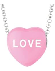Sweethearts Enamel "Love" Heart on 16" Necklace Pendant with Gift Box
