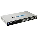 Linksys SLM224P 24-port 10/100 + 2-port 10/100/1000 Gigabit Smart Switch with 2 Combo SFPs and PoE