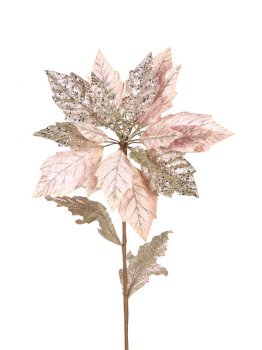 Pack of 12 Winter's Blush Pink Glittered Poinsettia 