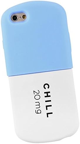 TKORP 3D blue and white pills CHILL Silicone Case for Apple iPhone 6 Plus/iPhone 6S Plus 5.5 inch