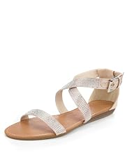 Studded Crossover Strap Sandals