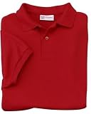 Hanes StayClean - 56-Ounce Jersey Knit Sport Shirt Red-L