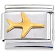 Gold Airplane Italian Charm