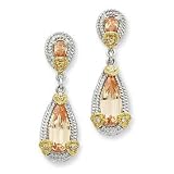Sterling Silver & Vermeil Champagne CZ Post Earrings