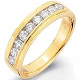 14Kt Yellow Gold Ladies Lined Diamond Wedding Band - B0002VCUK0